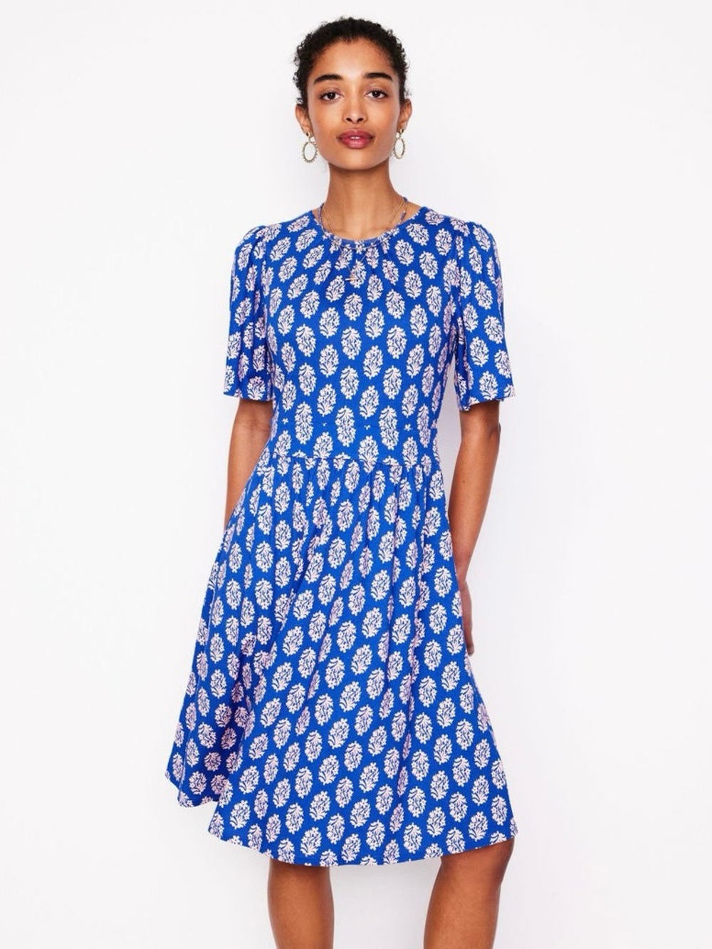 Boden | European Summer Blue Floral Louisa Midi Dress ~ US 4R